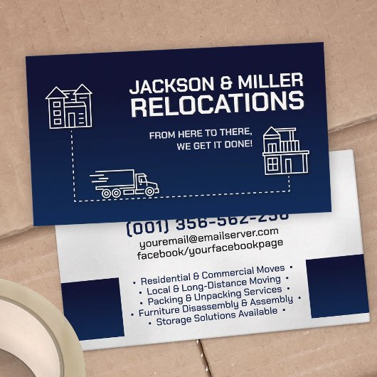 Verhuisdiensten - Verhuizing - Lijnkunst Visitekaartje