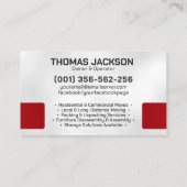 Verhuisdiensten - Verhuizing - Lijnkunst Visitekaartje (Achterkant)