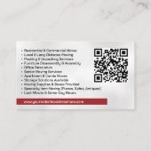 Verhuisdiensten - Verhuizing Visitekaartje (Achterkant)