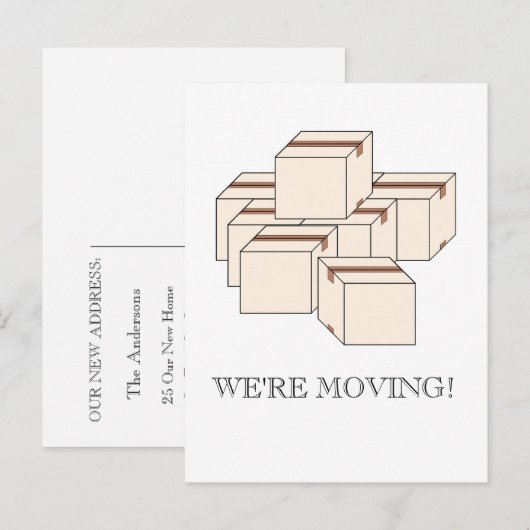 Verhuisdozen Aankondigingskaart (Voorkant / Achterkant)