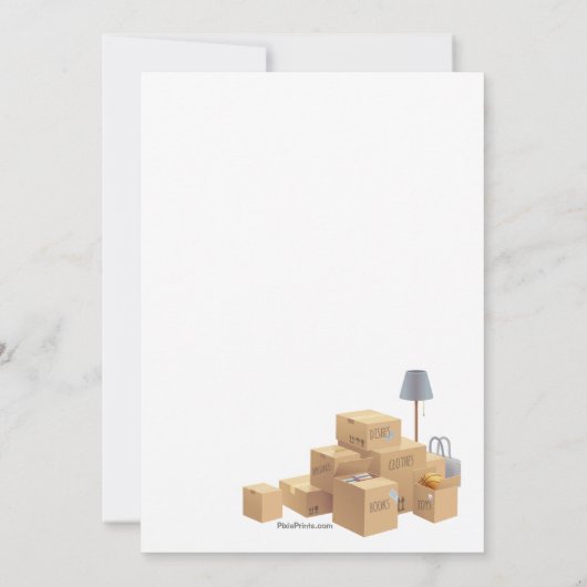 Verhuisdozen Verplaatste aankondiging (Achterkant)