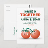 Verhuiskaart met knuffelend tomatenkoppel briefkaart (Voorkant / Achterkant)