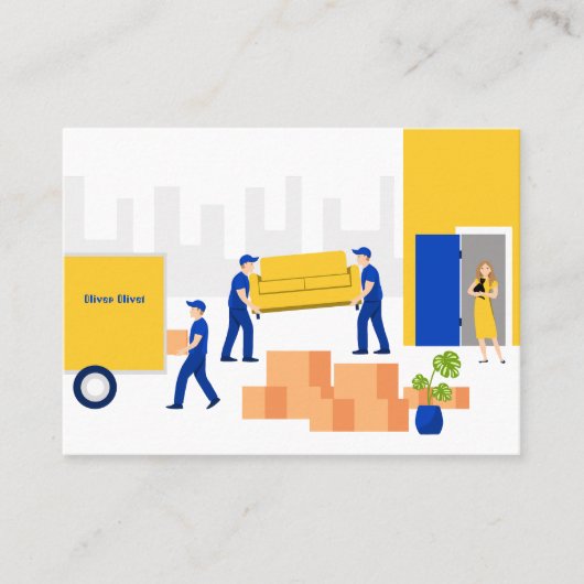 Verhuisservice voor appartementen visitekaartje (Voorkant)