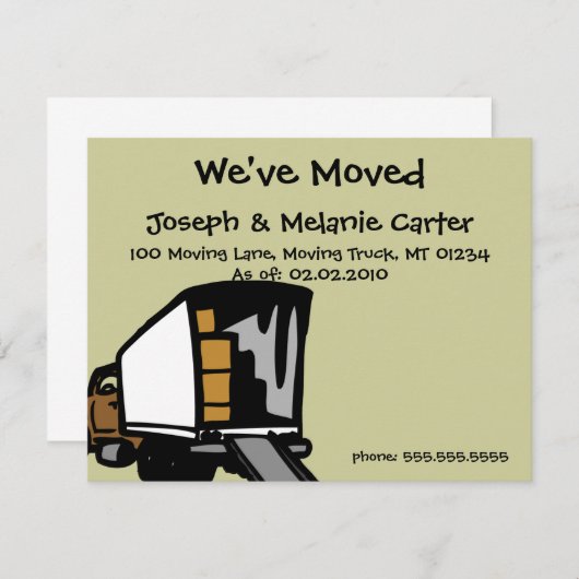Verhuistruck - We hebben Kaarten voor aankondiging (Voorkant / Achterkant)
