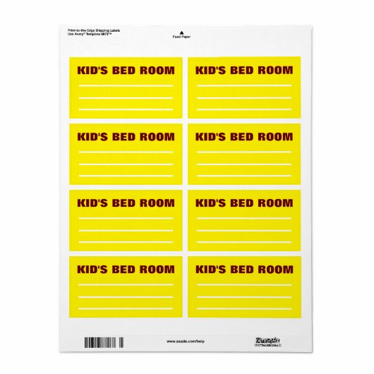 Verhuisverpakkingen Organiseren Labels - Kinderkam (Full Sheet)