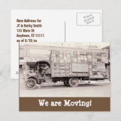 Verhuiswagen grappige  adreswijziging aankondigingskaart (Voorkant / Achterkant)