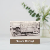 Verhuiswagen grappige  adreswijziging aankondigingskaart (Staand voorkant)