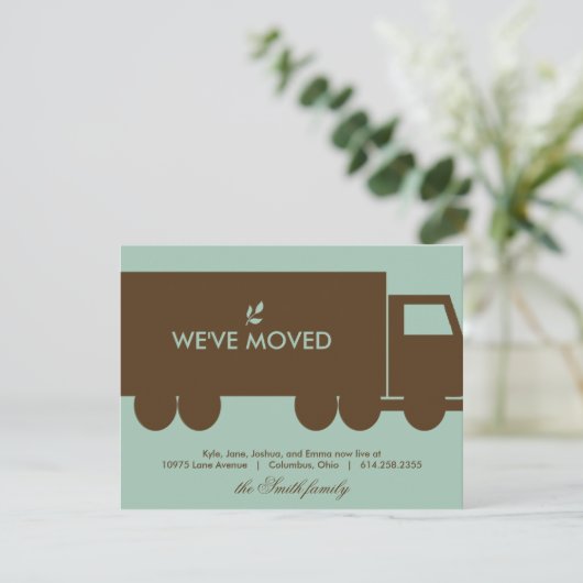 Verhuiswagen verhuisbericht kaart (Staand voorkant)