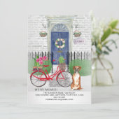 Verhuizen Boxer Hond Fietsdeur Nieuw Huis Aankondiging (Staand voorkant)