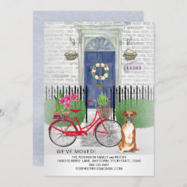 Verhuizen Boxer Hond Fietsdeur Nieuw Huis Aankondiging