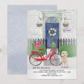 Verhuizen Champagne Cockapoo Fietsdeur Nieuw Huis Aankondiging (Voorkant / Achterkant)