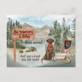 Verhuizen Chocolade Labrador Retriever Nieuw adres Aankondigingskaart (Voorkant)
