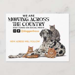 Verhuizen door het Land Great Dane & Kat Briefkaart