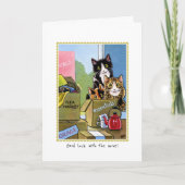 Verhuizen Huis Katten Nieuw Huis Custom Gevouwen Kaart (Voorkant)