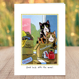 Verhuizen Huis Katten Nieuw Huis Custom Gevouwen Kaart