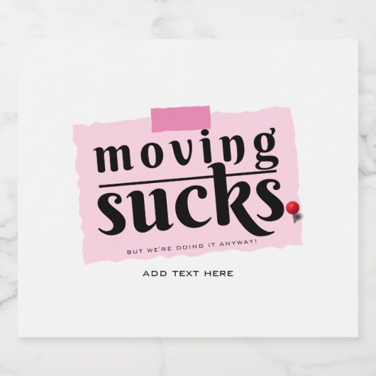 Verhuizen is klote! Modern Grappig Afscheid Goed B Bier Etiket (Enkel label)