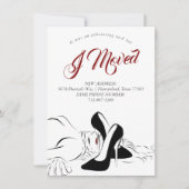 Verhuizen is vermoeiend | Zwart en rood Nieuw adre Aankondiging (Voorkant)