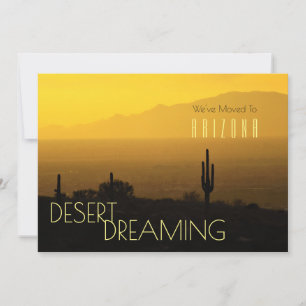 Verhuizen naar Arizona Yellow Sunset Saguaro Cactu Aankondiging
