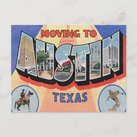 Verhuizen naar Austin, Texas adreswijziging Aankondigingskaart (Voorkant)