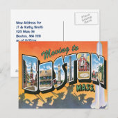 Verhuizen naar Boston MA  adreswijziging Aankondigingskaart (Voorkant / Achterkant)