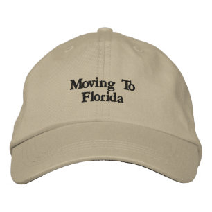 Verhuizen naar Florida Geborduurde Khaki Hoed Pet