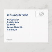 Verhuizen naar Florida welkomstbord adreswijziging Aankondigingskaart (Achterkant)