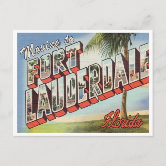 Verhuizen naar Fort Lauderdale Florida Adres Briefkaart (Voorkant)