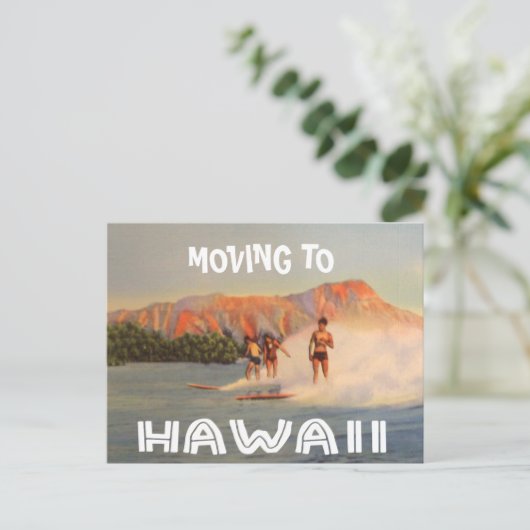 Verhuizen naar Hawaii  adreswijziging Aankondigingskaart (Staand voorkant)