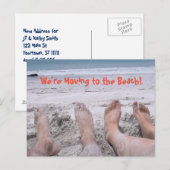 Verhuizen naar het strand grappige adreswijziging aankondigingskaart (Voorkant / Achterkant)