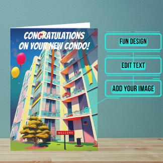 Verhuizen naar nieuwe Condo Gefeliciteerd Kaart