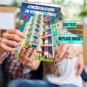 Verhuizen naar nieuwe Condo Gefeliciteerd Kaart