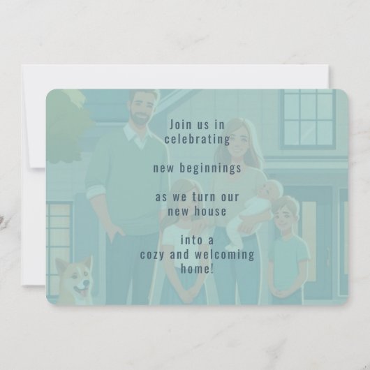 Verhuizen naar nieuwe Home Foto Housewarming Uitno Aankondiging (Achterkant)