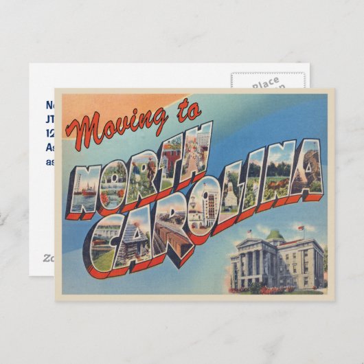 Verhuizen naar North Carolina  adreswijziging Aankondigingskaart (Voorkant / Achterkant)