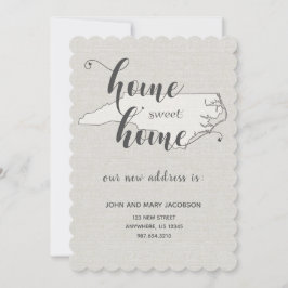 Verhuizen naar North Carolina Home Sweet Home Kaart