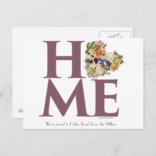 Verhuizen naar Texaans Briefkaart (Voorkant / Achterkant)