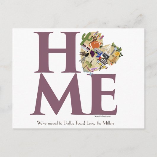 Verhuizen naar Texaans Briefkaart (Voorkant)