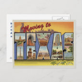 Verhuizen naar Texaanse Vintage Adreswijziging Aankondigingskaart (Voorkant / Achterkant)