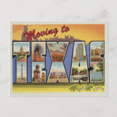 Verhuizen naar Texaanse Vintage Adreswijziging Aankondigingskaart (Voorkant)