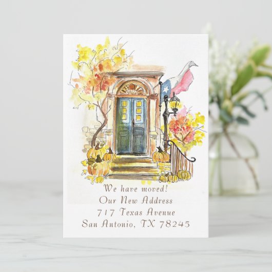 Verhuizen naar Texas aankondiging (Staand voorkant)