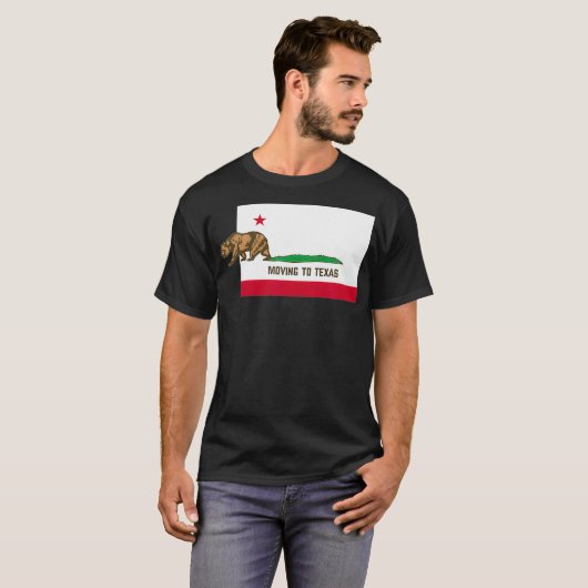Verhuizen naar Texas Leaving California Funny T-shirt (Voorkant volledig)
