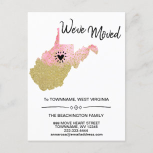 *~* VERHUIZEN NAAR WEST VIRGINIA * Nieuw adres Aankondigingskaart