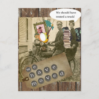 Verhuizen op een fiets aankondigingskaart