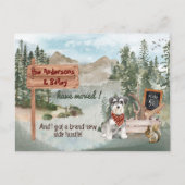 Verhuizen Schnauzer Dog Bossen Nieuw Adres Aankondigingskaart (Voorkant)