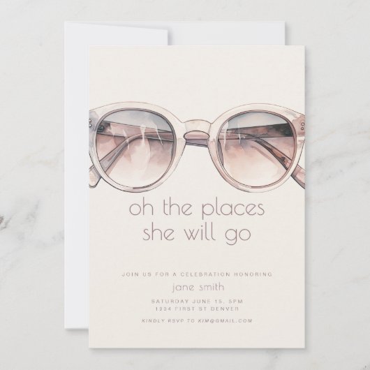 Verhuizing Party Uitnodiging Sjabloon met Sunglass (Voorkant)