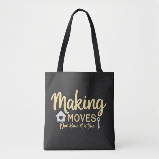 Verhuizingen maken, een huis in een tijd makelaar tote bag (Voorkant)