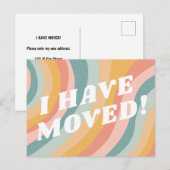 VERHUIZINGS AANKONDIGING Strepen Retro Pastel Rege Briefkaart (Voorkant / Achterkant)