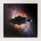 Verhulde Mystieke Entiteit Zwevend In De Buitenste Legpuzzel (Horizontaal)