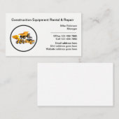 Verhuur en reparatie van bouwmachines visitekaartje (Voorkant / Achterkant)
