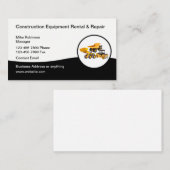 Verhuur en reparatie van bouwmachines visitekaartje (Voorkant / Achterkant)