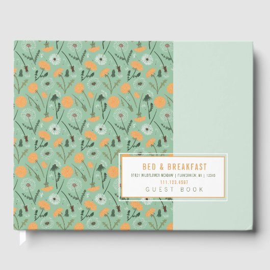 Verhuur Gastenboek Paardebloem Sinaasappel Bloemen (Voorkant)